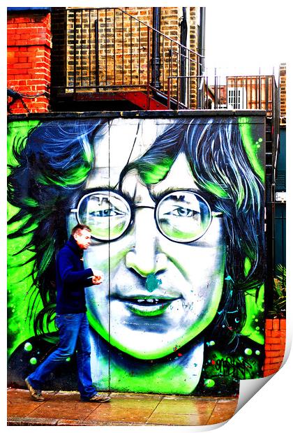 John Lennon Mural Street Art Camden London Print by Andy Evans Photos