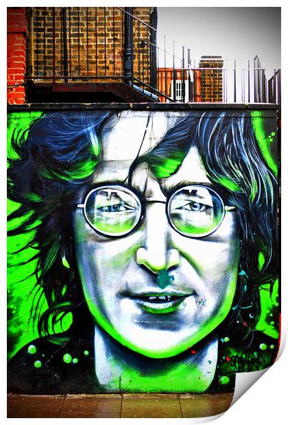 John Lennon Mural Street Art in Camden Town London Print by Andy Evans Photos