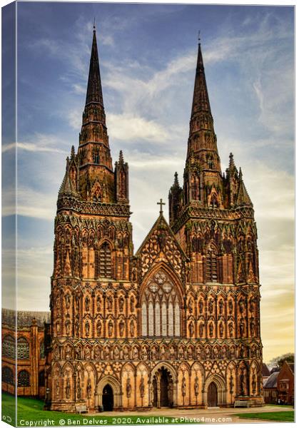 Heavenly Lichfield Cathedral Canvas Print by Ben Delves