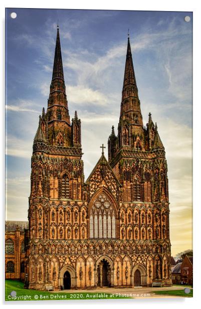 Heavenly Lichfield Cathedral Acrylic by Ben Delves