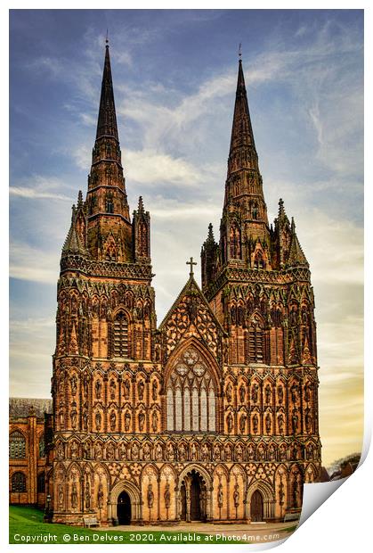 Heavenly Lichfield Cathedral Print by Ben Delves