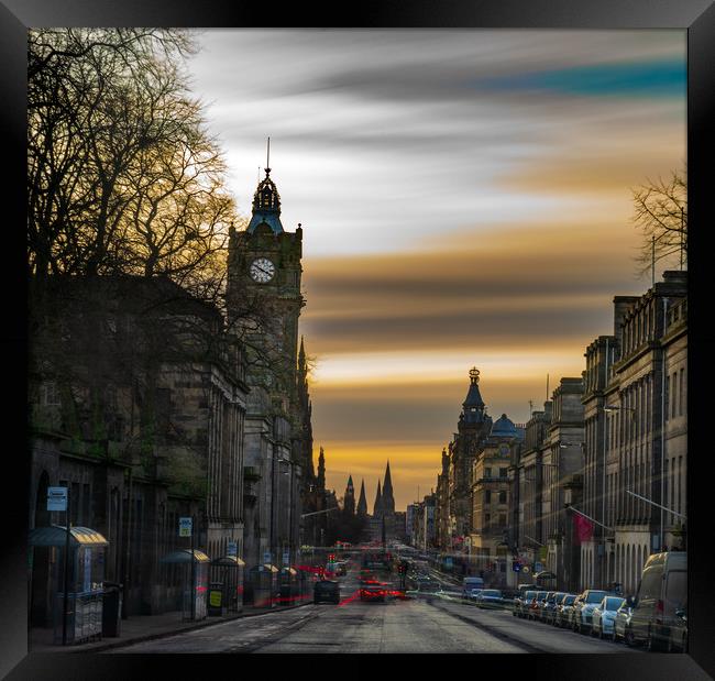 Edinburgh Sunset Framed Print by Steven Lennie