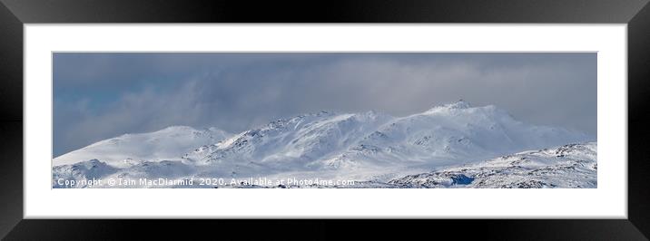 Sgorr na Dìollaid Sunshine and Snow Framed Mounted Print by Iain MacDiarmid