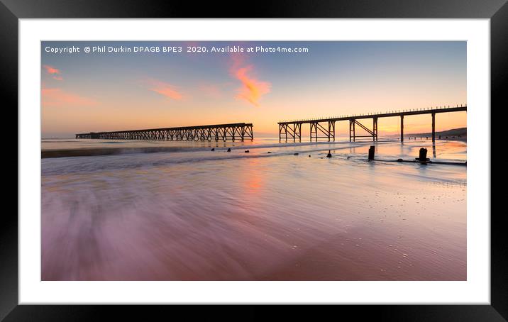 Steetley Pier Sunset Framed Mounted Print by Phil Durkin DPAGB BPE4