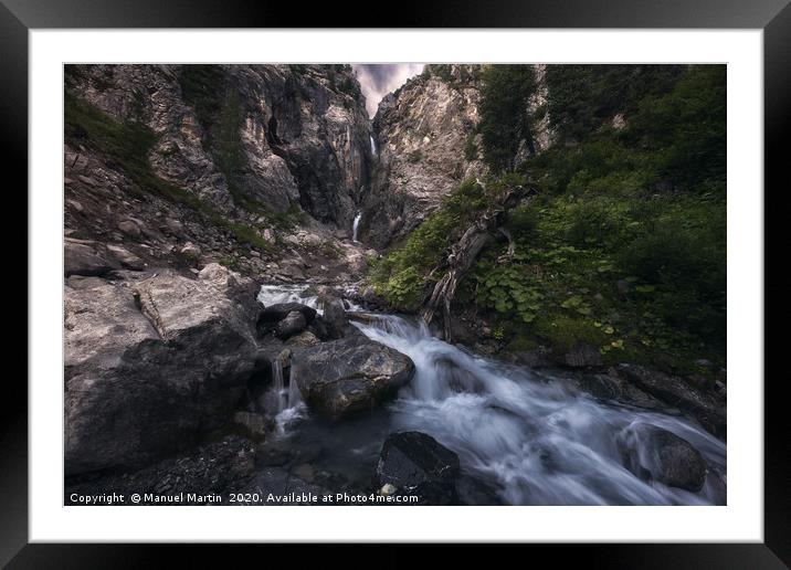 Three Cascades Framed Mounted Print by Manuel Martin