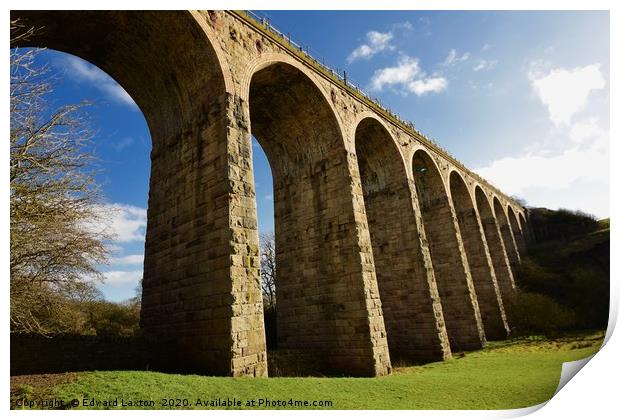 The Mighty Arches of Langley Viaduct Print by Edward Laxton