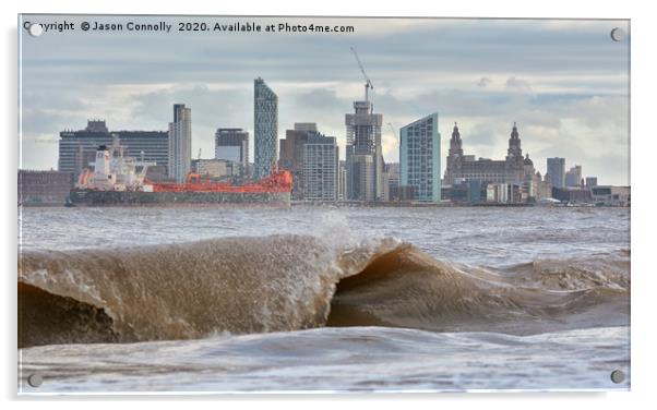 Liverpool Waves. Acrylic by Jason Connolly