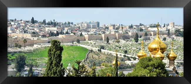 Jerusalem Cityscape, Israel Framed Print by M. J. Photography