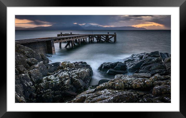 Portencross Pier Framed Mounted Print by George Robertson