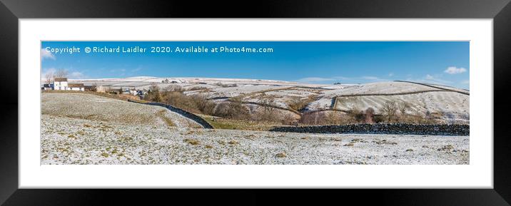 Ettersgill, Teesdale - Winter Panorama Framed Mounted Print by Richard Laidler