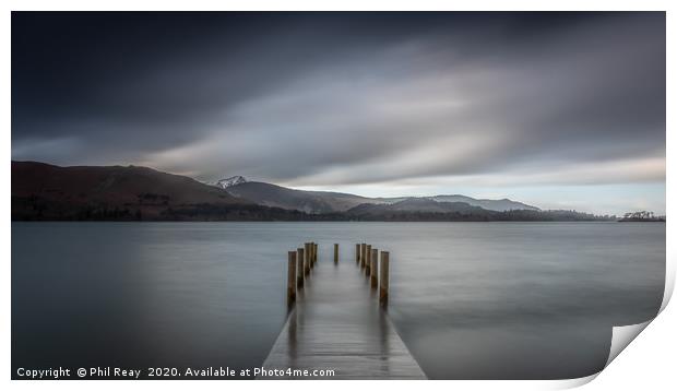 Ashness jetty (also in B&W) Print by Phil Reay