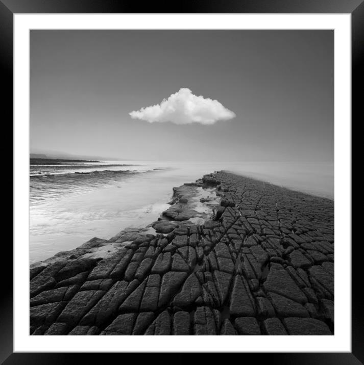 Lilstock Lone Cloud Framed Mounted Print by David Neighbour