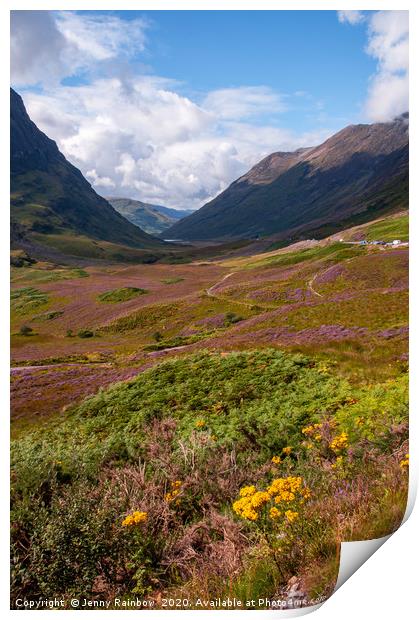 The Valley of Glencoe Scotland Print by Jenny Rainbow