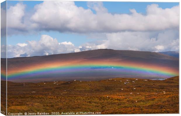 Low Rainbow in Highlands Canvas Print by Jenny Rainbow