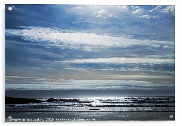 Skyscape over Dunraven Bay Glamorgan Heritage Coas Acrylic by Nick Jenkins