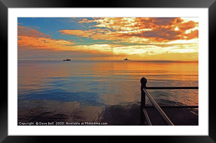 Fiery Sky Framed Mounted Print by Dave Bell