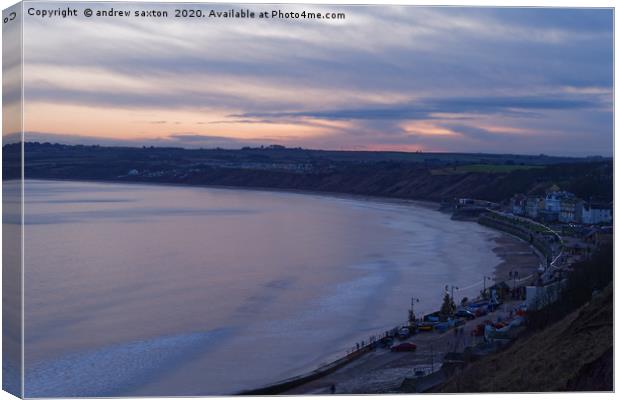 FILEY AT SUNSET Canvas Print by andrew saxton