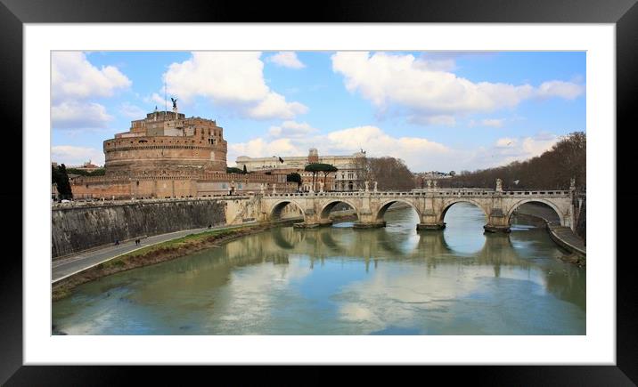The Mausoleum of Hadrian, usually known as Castel  Framed Mounted Print by M. J. Photography