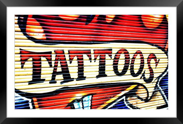 tattoos mural on the wall Framed Mounted Print by M. J. Photography