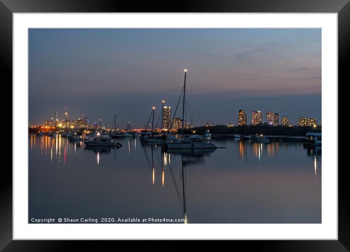 Night Time At Southport Spit Framed Mounted Print by Shaun Carling