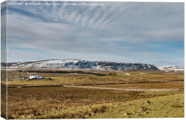 Birk Rigg Farm and Cronkley Scar, Teesdale Canvas Print by Richard Laidler