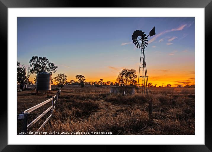 Outback Sunrise Framed Mounted Print by Shaun Carling