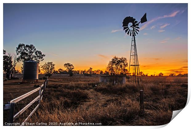 Outback Sunrise Print by Shaun Carling