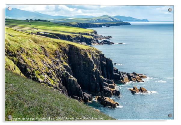 Sea cliffs at Dun Beag on Dingle Peninsula Acrylic by Angus McComiskey