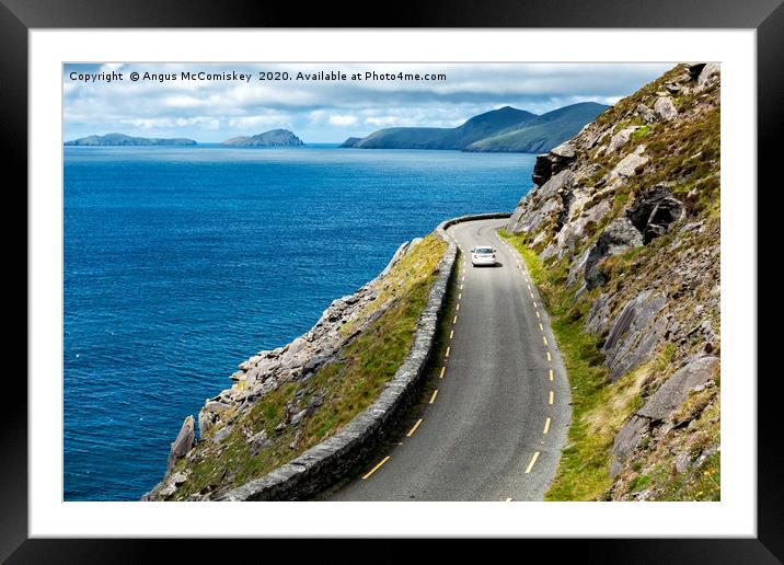 Slea Head Drive coastal road on Dingle Peninsula Framed Mounted Print by Angus McComiskey
