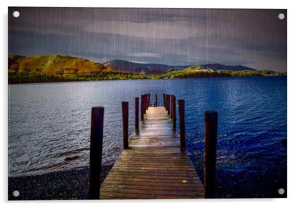 Derwent Jetty on a Rainy Day Acrylic by Scott Paul