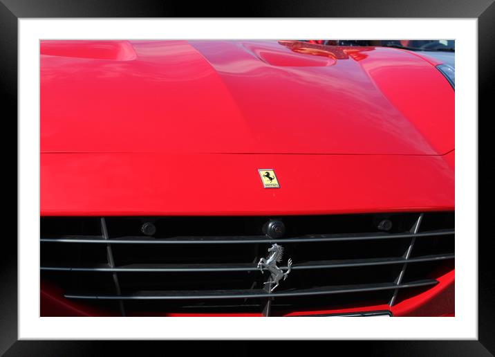 Red Ferarri car Framed Mounted Print by M. J. Photography