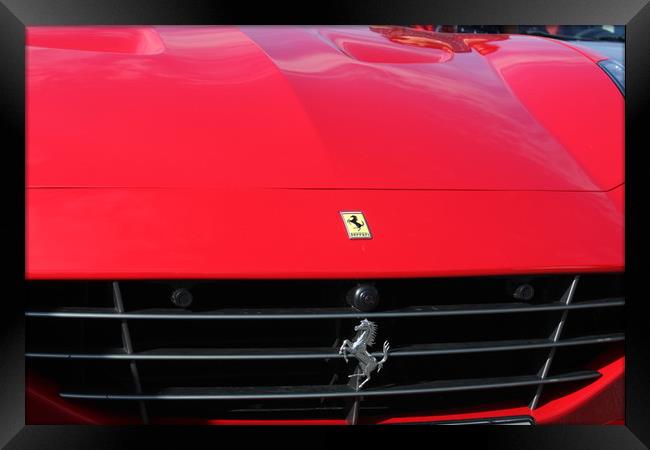 Red Ferarri car Framed Print by M. J. Photography