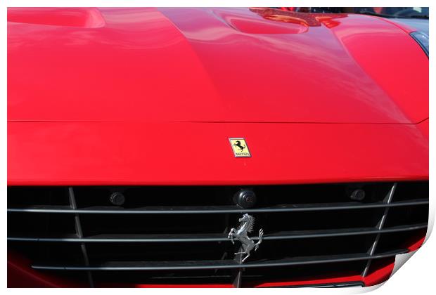 Red Ferarri car Print by M. J. Photography
