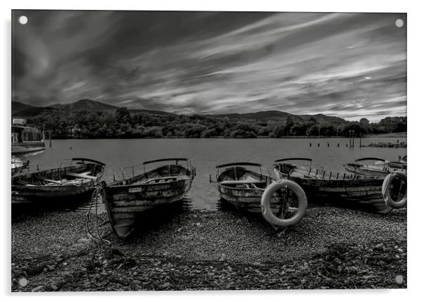 Derwent Water Rowing Boats Acrylic by Scott Paul