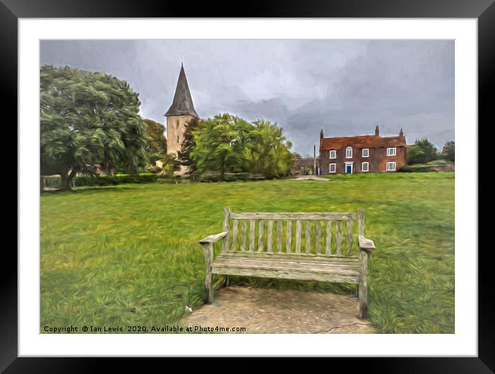A seat At Bosham Quay Framed Mounted Print by Ian Lewis