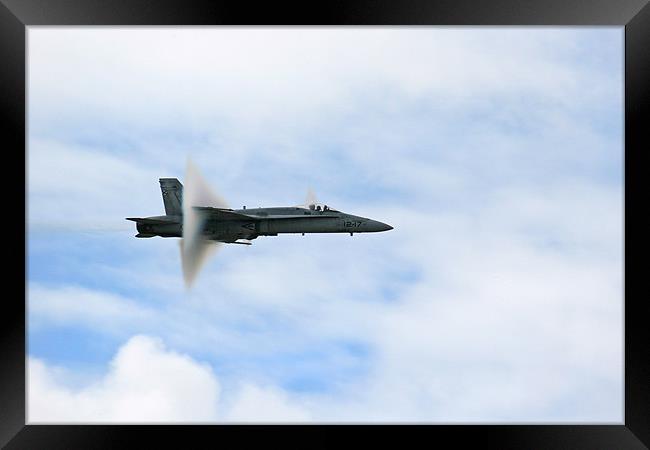 F18 Hornet shockwave Framed Print by Oxon Images