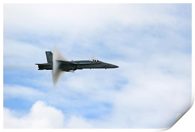 F18 Hornet shockwave Print by Oxon Images