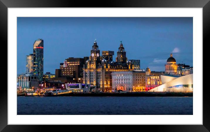 Liverpool's Evolving Waterfront at Dusk Framed Mounted Print by Kevin Elias