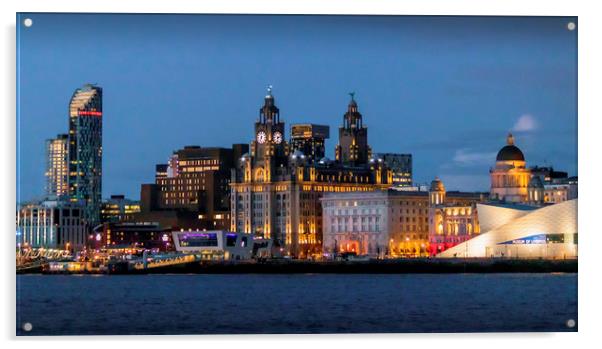 Liverpool's Evolving Waterfront at Dusk Acrylic by Kevin Elias