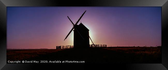 Windmill sunset Mont Saint Michel Moulin de Moidre Framed Print by David May