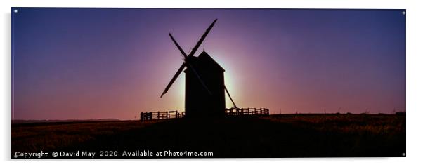 Windmill sunset Mont Saint Michel Moulin de Moidre Acrylic by David May