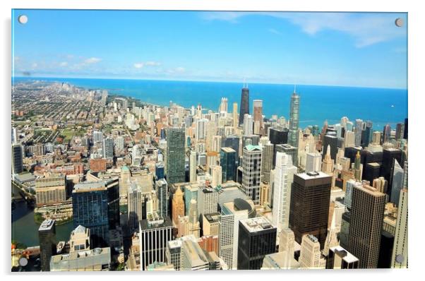 View of the city of Chicago from Hancock Center    Acrylic by M. J. Photography