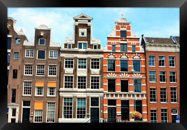 Amsterdam is a fascinating architecture mixture of Framed Print by M. J. Photography