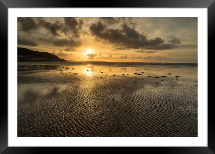 Westward Ho beach ripples Framed Mounted Print by Tony Twyman
