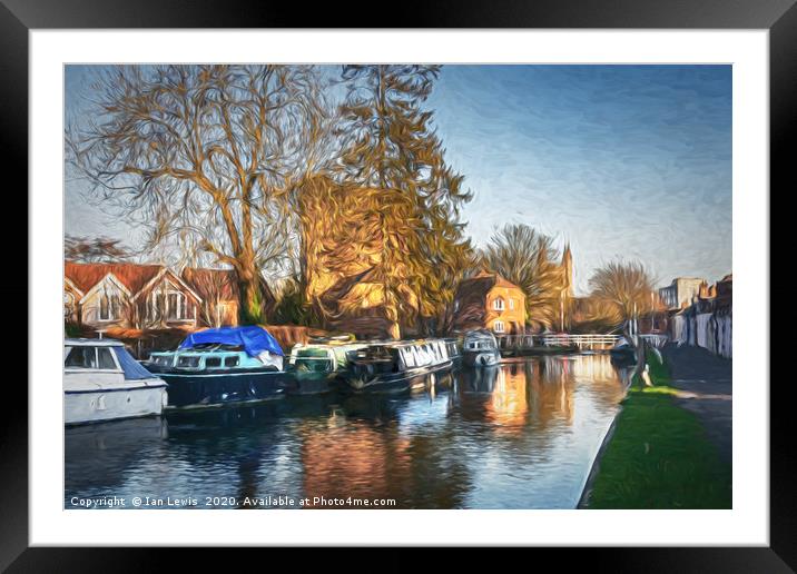 The Canal At Newbury Framed Mounted Print by Ian Lewis