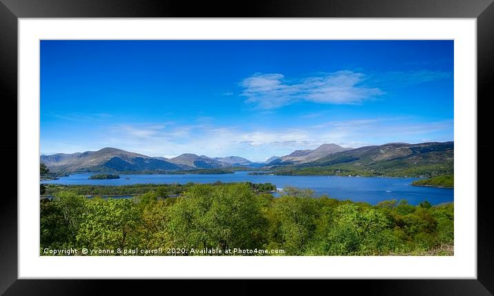 Loch Lomond Panorama Framed Mounted Print by yvonne & paul carroll