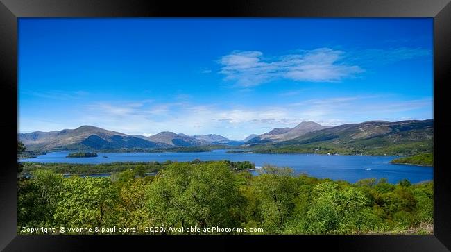 Loch Lomond Panorama Framed Print by yvonne & paul carroll