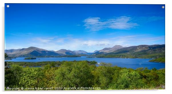 Loch Lomond Panorama Acrylic by yvonne & paul carroll