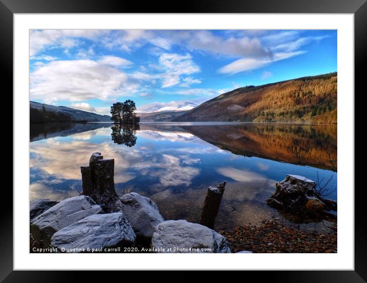 Loch Tay reflections from Kenmore in winter Framed Mounted Print by yvonne & paul carroll