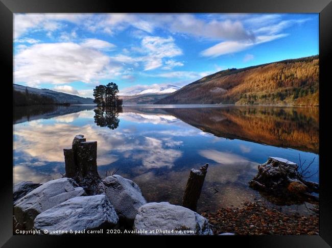 Loch Tay reflections from Kenmore in winter Framed Print by yvonne & paul carroll